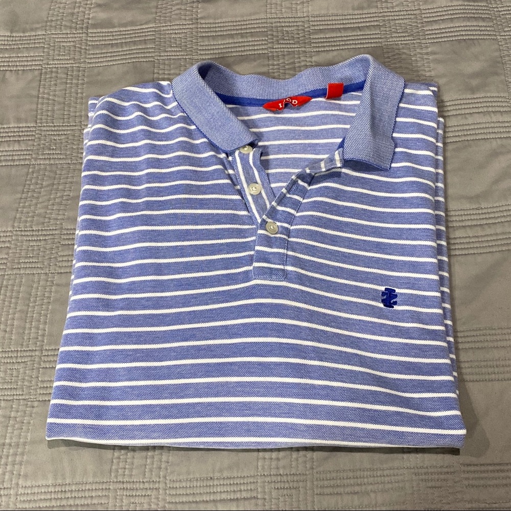 Izod Blue Striped Polo